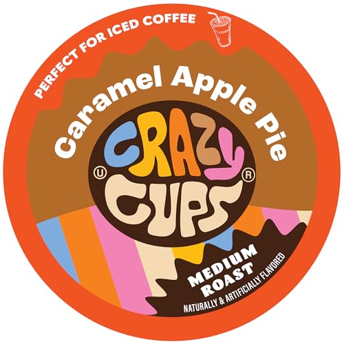 Crazy Cups Caramel Apple Pie Coffee Pods - Rich Flavor, Vegan & Gluten-Free, 22 Count