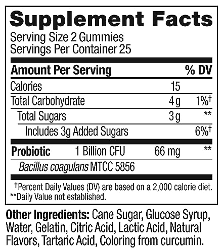 OLLY Probiotic Gummy - Immune & Digestive Support with 1 Billion CFUs, Mango Flavor - 50 Count