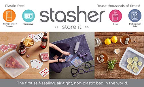 Stasher Food Storage Bag - Leak-Proof, Versatile Silicone, Freezer & Dishwasher Safe - 1.65L