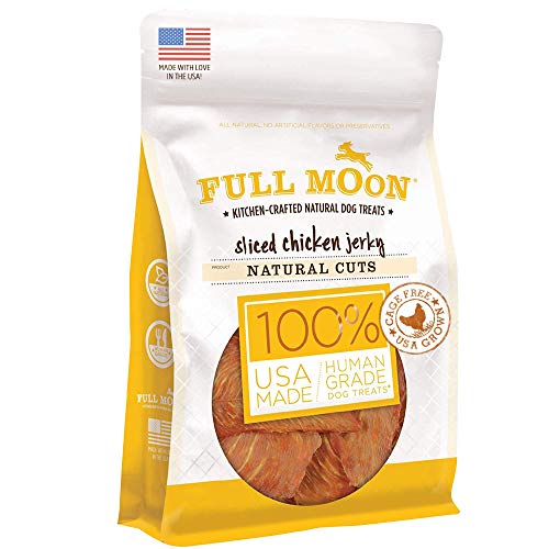 Full Moon Natural Cut Chicken Jerky - Human-Grade, All Natural, Grain-Free Dog Treats - 6oz