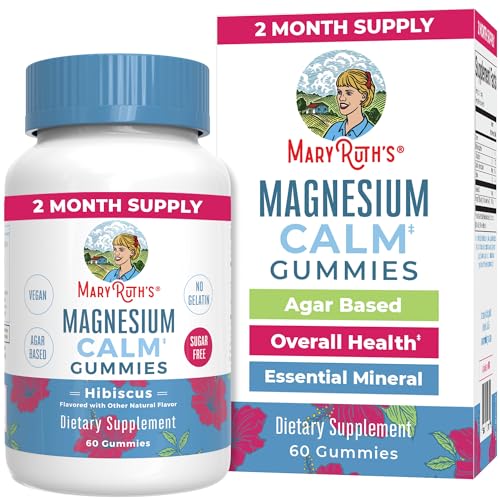 MaryRuth's Calm Magnesium Citrate Gummies - Stress Relief, Vegan, Sugar Free - 60 Count