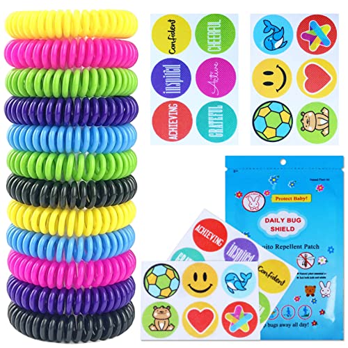 Mosquito Repellent Bracelet 12 Pack - Natural, Non-Toxic, Waterproof, 300 Hours Protection