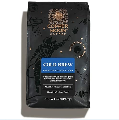 Copper Moon Ground Coffee - Bold Cold Brew Flavor, Kosher Certified, 32 Oz