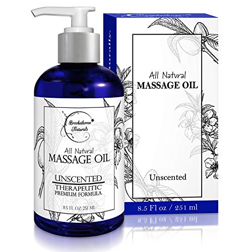 Brookethorne Naturals Massage Oil - Premium Glide, 100% Natural Ingredients, Unscented - 8oz