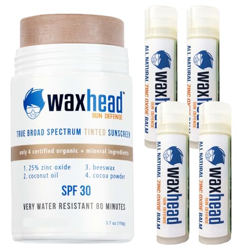 Waxhead Tinted Face Sunscreen - Zinc Oxide Protection, Coral Reef Safe, Non-Toxic - 3oz