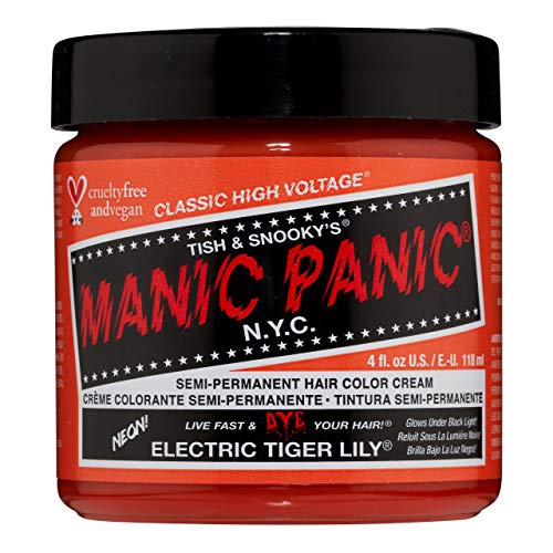 MANIC PANIC Electric Tiger Lily Hair Dye - Bright Neon Orange, Vegan & Ammonia Free - 4oz