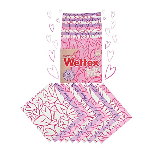 Wettex 10-Pack Swedish Dishcloths - Biodegradable, Vegan & Hygienic, Limited Edition - Pink Ribbon