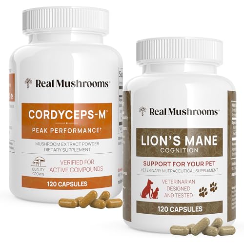 Real Mushrooms Cordyceps & Lions Mane Bundle - Energy, Vitality, Cognition - 120ct