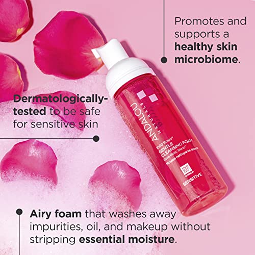 Andalou Naturals Gentle Cleansing Foam - Hydrating Rose-Biotic Blend, Soothes & Protects - 6.7oz