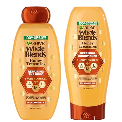 Garnier Whole Blends Shampoo & Conditioner Set - Repairs Dry Hair, Cruelty-Free, 22 Fl Oz