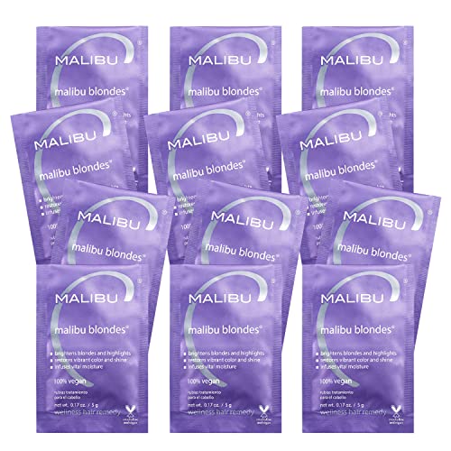 Malibu C Blondes Wellness Remedy - Enhances Blonde, Restores Shine with Vitamin C - 12 Packets