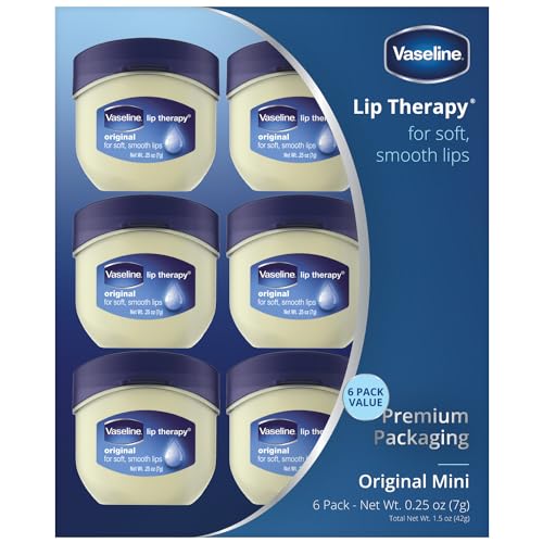 Vaseline Lip Therapy Original - Hydrating Moisture, Dermatologist Recommended - 0.25 Oz (Pack of 6)