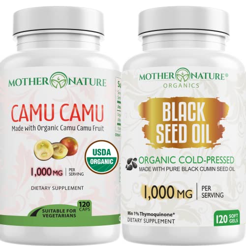 Mother Nature Organics Superfood - Supports Immunity & Wellness, 140mg Vitamin C - 60 Capsules