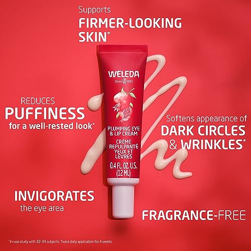 Weleda Plumping Eye & Lip Cream - Hydrates, Reduces Puffiness, Natural Ingredients - 0.5oz