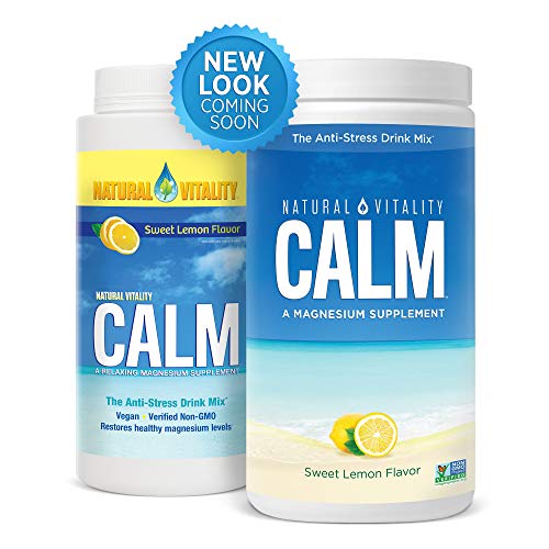 Natural Vitality Calm Magnesium Citrate - Supports Stress Relief, Vegan, Lemon Flavor - 8oz