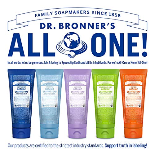 Dr Bronner Shaving Soap - Certified Fair Trade, Natural Ingredients, Lemongrass Lime - 7oz