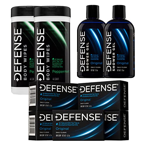 Defense Soap Body Care Set - Natural Oils for Skin Health, Hypoallergenic & Non-GMO - 59oz
