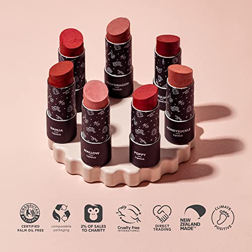 Ethique Dahlia Satin Matte Lipstick - Nourishing Terracotta Brown, Vegan, Cruelty-Free - 0.28 oz