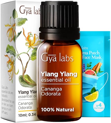 Gya Labs Ylang-Ylang Essential Oil - Nourishes Skin & Hair, Calming Aroma for DIY - 0.34 fl oz