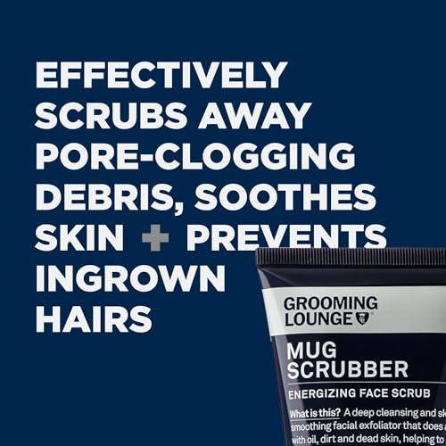 Grooming Lounge Men's Face Scrub - Gentle Exfoliation, Reduces Ingrown Hairs - 4 oz