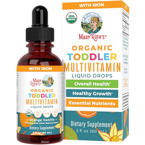 MaryRuth Organics Multivitamin Drops for Toddlers - Immune Support, USDA Organic, Vegan - 2 Fl Oz