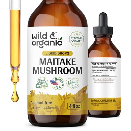 Wild & Organic Maitake Mushroom Tincture - Immune Support, Natural & Alcohol-Free - 4 oz