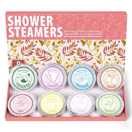 Aromatic Shower Steamer Gift Set - Natural Ingredients, 8 Scents, Perfect for Mother's Day