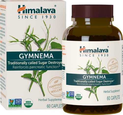 Himalaya Organic Gymnema Herbal Supplement - Supports Glucose Metabolism, Non-GMO - 60 Caplets