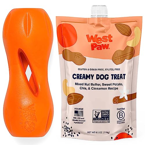 WEST PAW Dog Puzzle Treat Toy - Durable Chew, Nut Butter & Sweet Potato Flavor - 6.5"