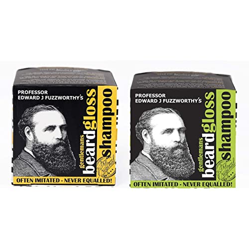 Professor Fuzzworthy's Beard Shampoo Bar Set - Nourishing Organic Washes, Travel Friendly - 2 Bars