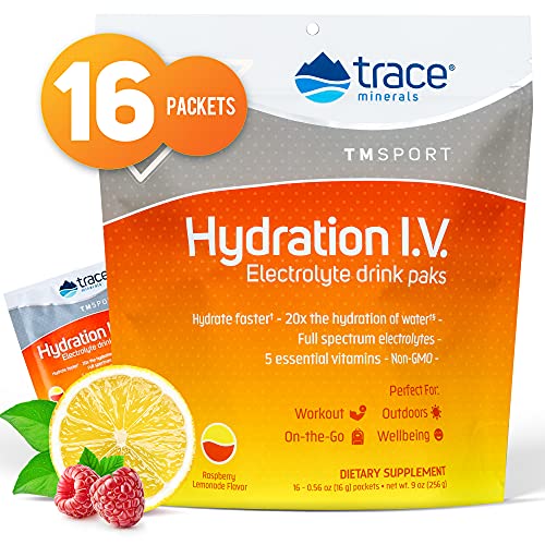Trace Minerals Hydration Powder Packets - Rapid Rehydration, Energy & Muscle Recovery - 16 Packs