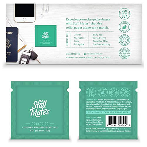 Stall Mates Personal Cleansing Wipes - Hypoallergenic, Flushable, Aloe & Chamomile - 450 Wipes