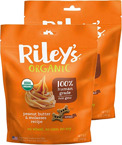 Riley's Organics Dog Treats - USDA Organic, Non-GMO, Supports Immune Health - 5oz, 2 Pack