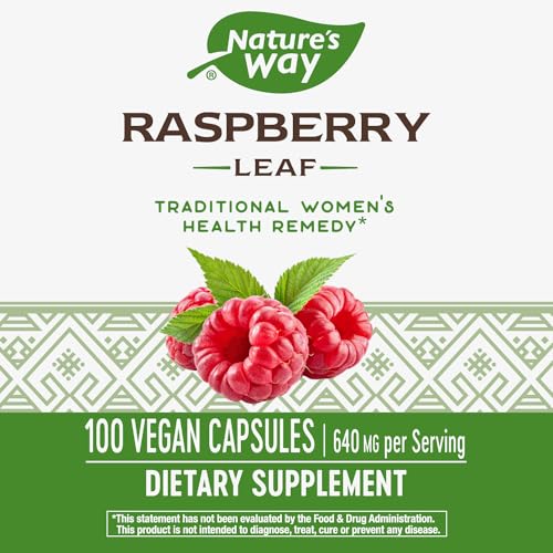 Nature's Way Herbal Supplement - 640mg Raspberry Leaf for Women's Health, Vegan - 100 Capsules