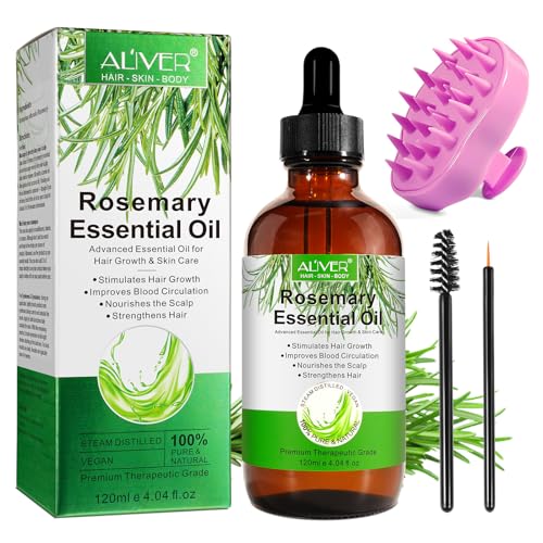 Organic Rosemary Oil for Hair Growth - Nourishes Scalp, Promotes Thicker Hair, 4.04 Fl Oz