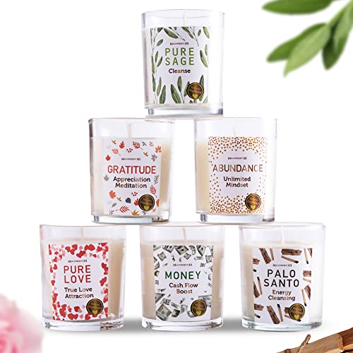 Magnificent 101 Aromatherapy Candle Set - Energy Cleansing, 100% Soy Wax, 84-Hour Burn - 6 Pack