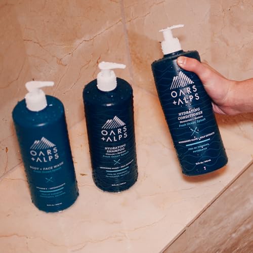 Oars + Alps Men's Shampoo - Hydrating Kelp & Algae Infusion, Alcohol-Free - 32 Fl Oz