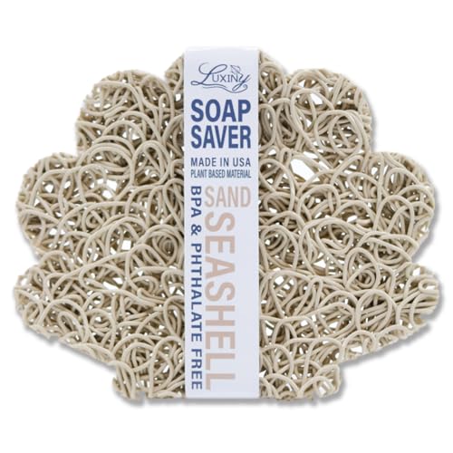 Luxiny Soap Savers - Extends Bar Life, Made from Plant Materials, Stylish Design - Sand Seashell