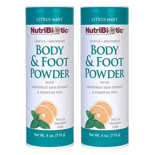 NutriBiotic Body Powder - Gentle Absorbent Formula with Essential Oils, 4oz Twin Pack