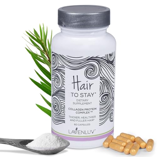 Lavenluv Hair Supplement - Boosts Thicker Hair with Biotin & Collagen - 60 Capsules