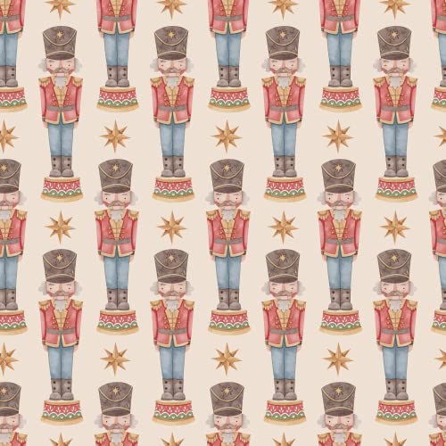 Waterleaf Paper Co. Dissolvable Gift Wrap - 100% Biodegradable, Nutcracker Design - 30" x 47"