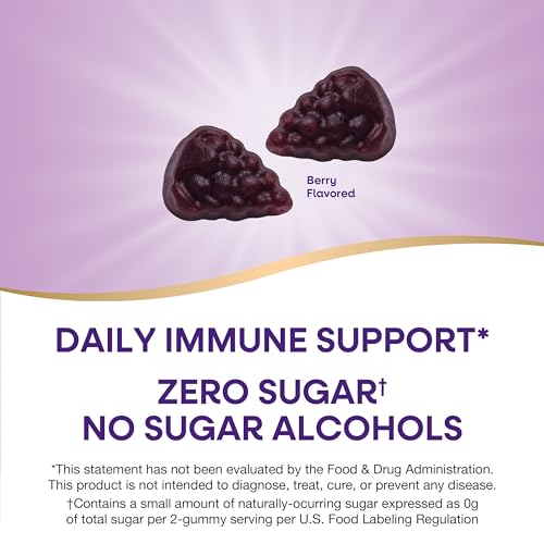 Nature’s Way Immune Defense Gummies - Daily Support with Black Elderberry, Vitamin C & D3 - 70 Count