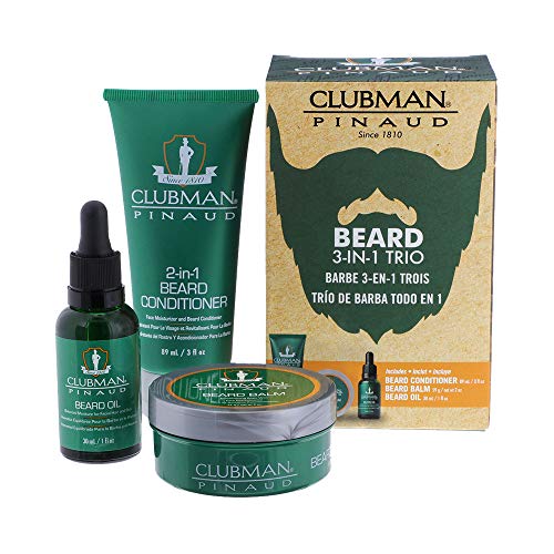 Clubman Pinaud Beard Gift Set - Softens, Hydrates & Conditions - Beard Oil, Balm, Conditioner