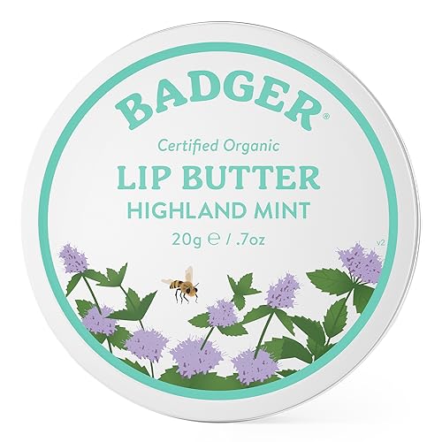 Badger Organic Essential Oil Lip Butter - Moisturizing Coconut & Beeswax, Antioxidant Rich - 0.15oz