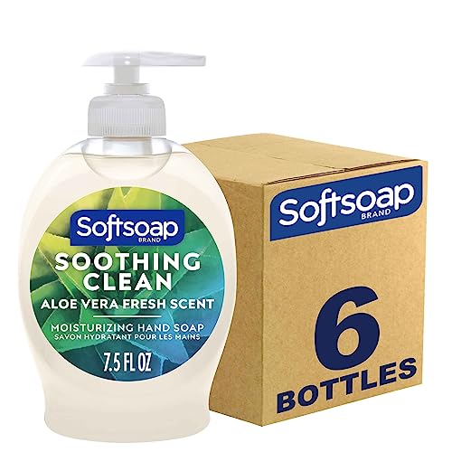 Softsoap Liquid Hand Soap - Moisturizing Aloe Vera Formula, Paraben-Free, 7.5 Fl Oz (Pack of 6)