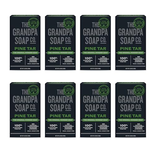 The Grandpa Soap Company Pine Tar Soap - 3-in-1 Cleanser, Moisturizer, Dermatologist Tested - 4.25oz