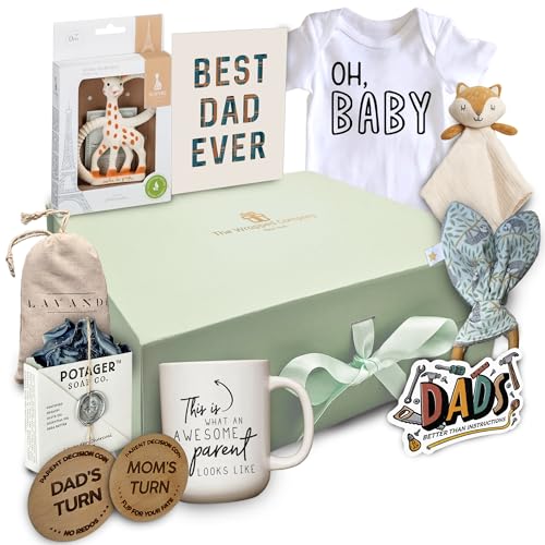 The Wrapped Company Baby Gift Set - Premium Natural Gifts for New Dads - 10 Pcs