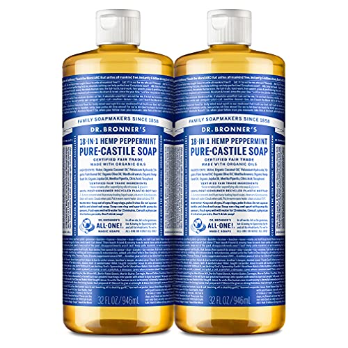 Dr. Bronner's Body Soap - Organic Oils, 18-in-1 Uses, Vegan, Non-GMO - 32oz, 2-Pack