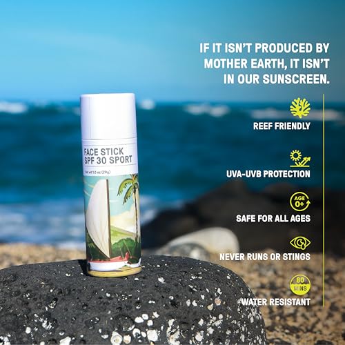 Raw Elements Mineral Sunscreen Stick - SPF 30+, Reef Safe, Non-Nano Zinc Oxide, Travel Size - 1oz