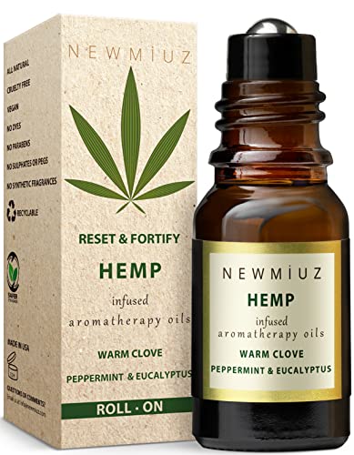 MIUZ Aromatherapy Roll-On for Head Ease - Natural Hemp, Peppermint, Eucalyptus, Arnica - 10ml